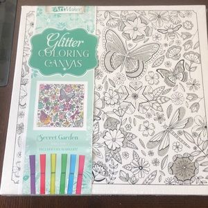 Glitter coloring canvas